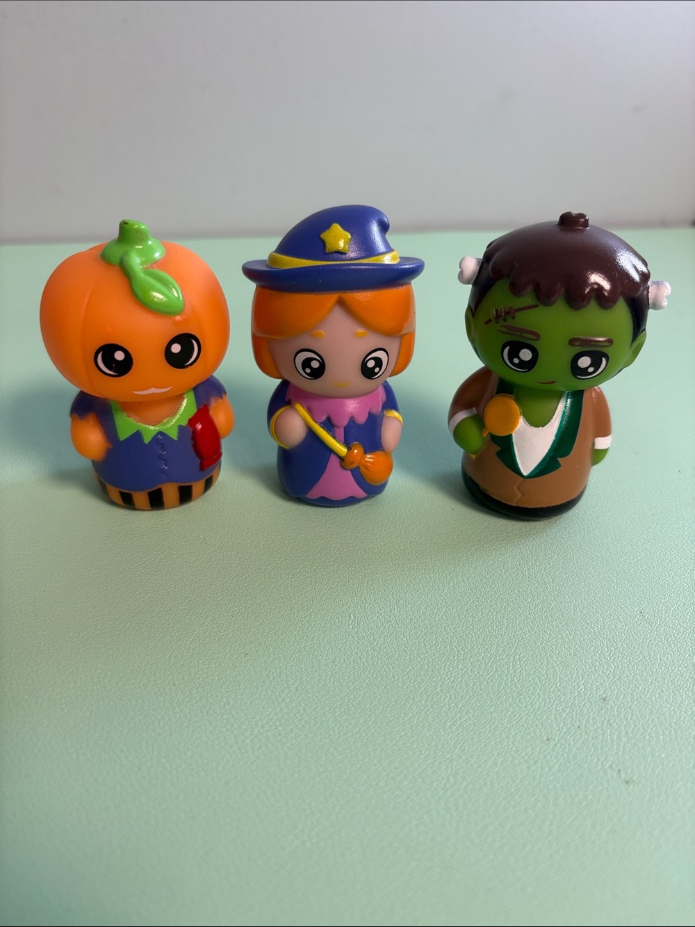 Halloween Themed Finger Puppets Set of 3, Pumpkin Witch & Frankenstein, Kid Toys